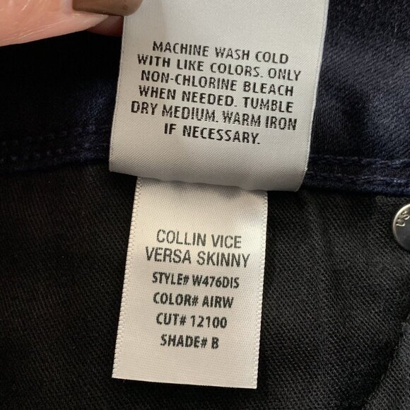 Hudson Women's Collin Vice Versa Skinny Polka Dot Denim Jeans 27 Airw Blue Gold - Picture 11 of 11